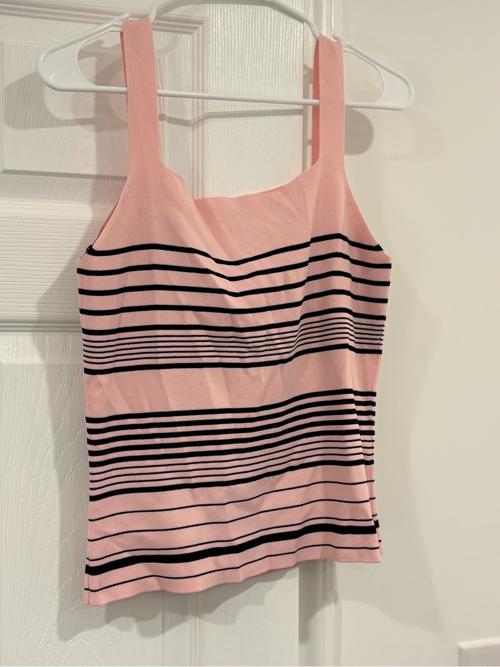 Glitz Pink & Black Striped Square-Neck Tank